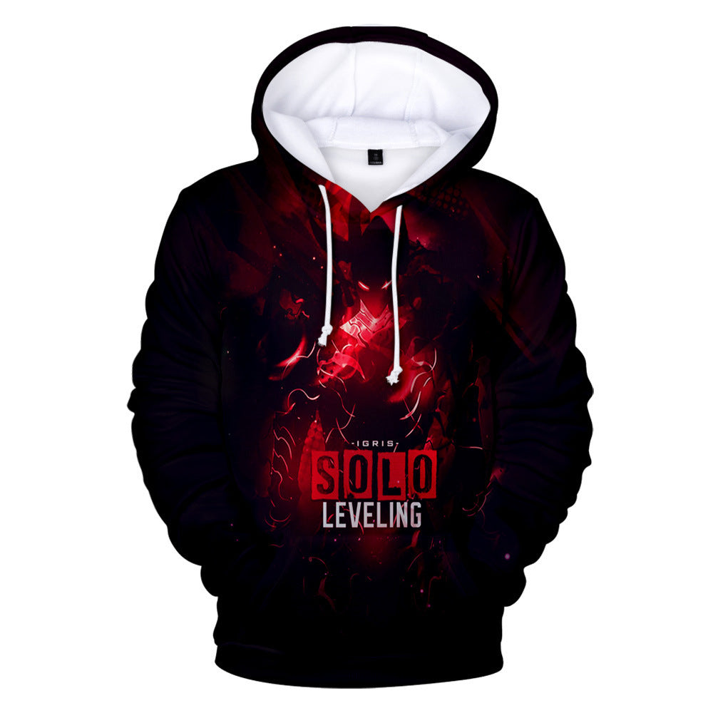 2021 Amazon Cross-Border Solo Leveling Online Novel 3D Printed Loose Hooded Sweatshirt for Men and Women