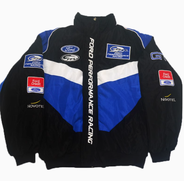 F1 racing suit, motorcycle cotton suit, American retro motorcycle riding suit, men's and women's cotton jacket, embroidered autumn and winter