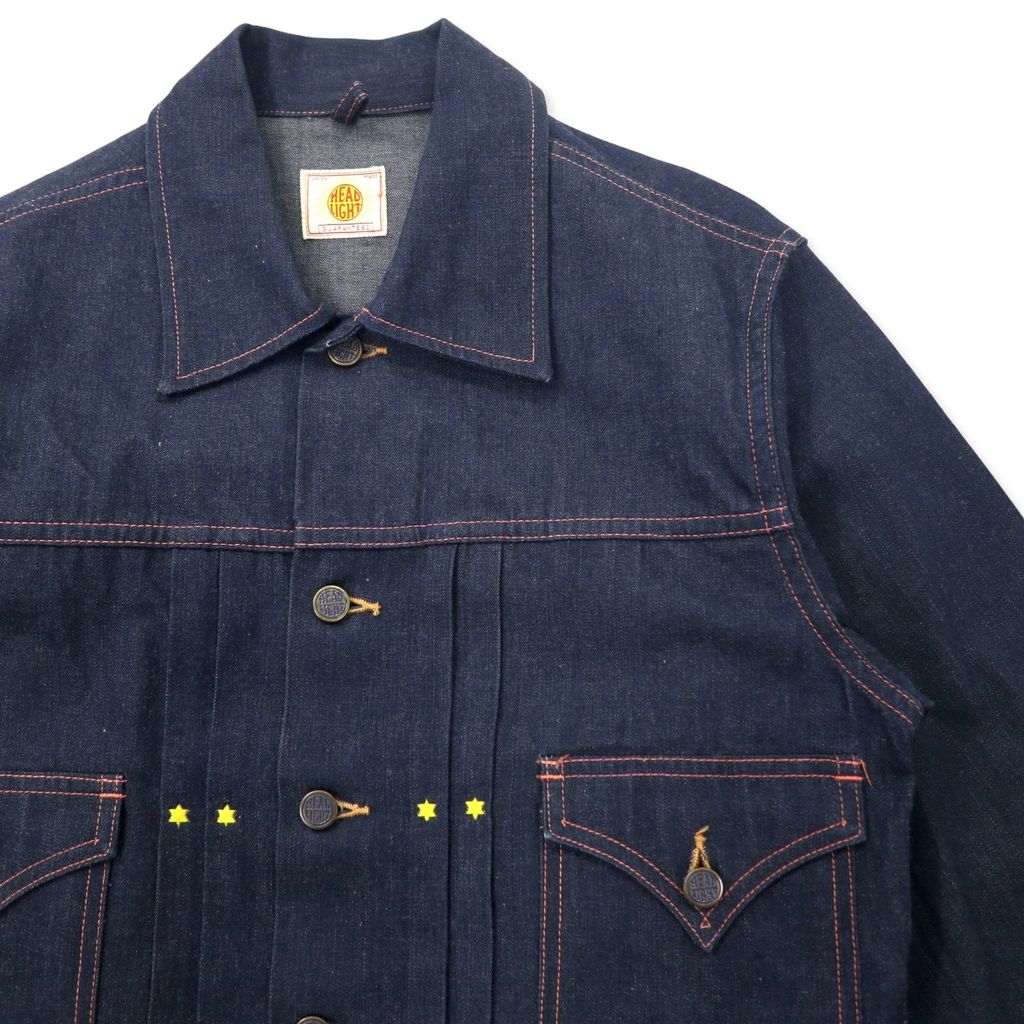 HEADLIGHT ( 東洋エンタープライズ ) デニムジャケット Gジャン M ブルー 濃紺 UNION MADE セルビッチ HD11207 日本製