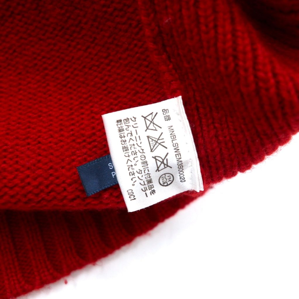 Polo by Ralph Lauren 90年代 ビッグポニー フルジップ セーター ニットジャージ ジャケット L レッド ラムウール サイドライン ダブルジップ SUISSE RL 1934 PC